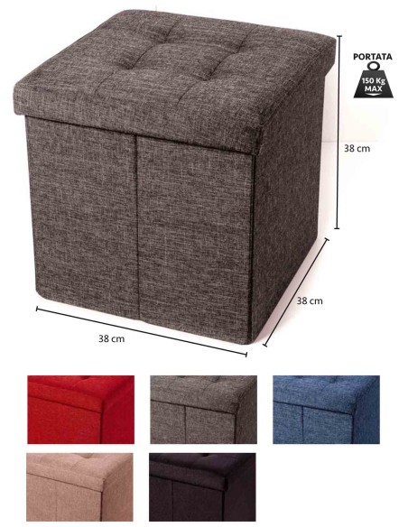 LINEN conteneur solide ottoman