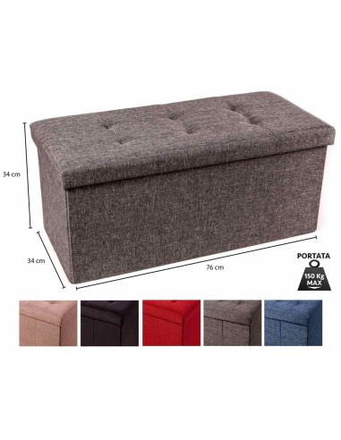 Pouf panca contenitore tinta unita DOUBLE LINEN