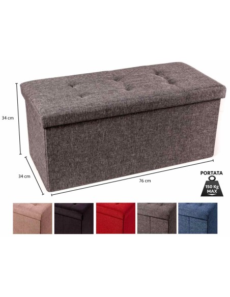 Pouf panca contenitore tinta unita DOUBLE LINEN
