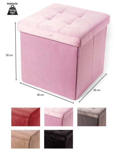 Pouf contenitore tinta unita VELVET