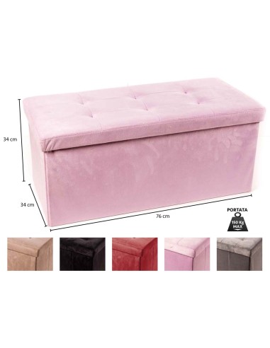 Pouf panca contenitore tinta unita DOUBLE VELVET