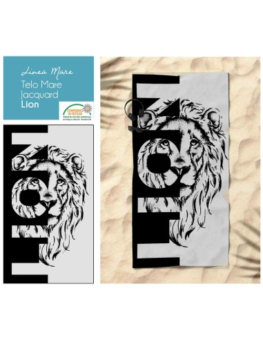 Telo mare spugna jacquard LION 90x170 cm.