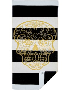 Handtuch Meer Schwamm Jacquard SKULL GOLD 90x170 cm.