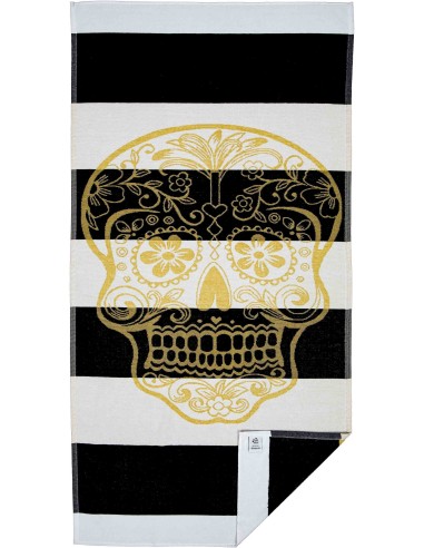 Toalla esponja marina jacquard SKULL ORO 90x170 cm.