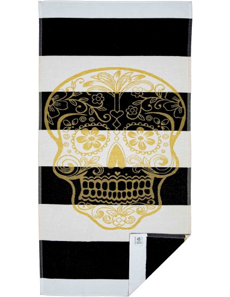 Handtuch Meer Schwamm Jacquard SKULL GOLD 90x170 cm.
