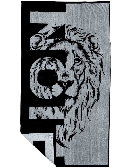 Toalla esponja marina jacquard LION 90x170 cm.