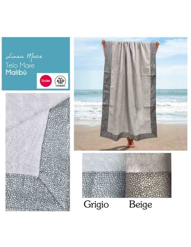 Telo mare spugna con bordo MALIBU 86x160 cm.
