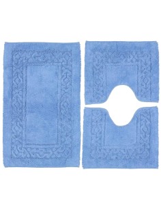 Set 3 pezzi tappeto bagno cotone antiscivolo ISCHIA