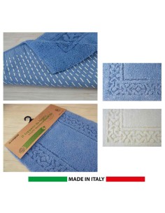 Set 3 pezzi tappeto bagno cotone antiscivolo ISCHIA 2