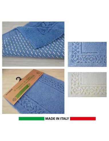 Set 3 piezas algodón antideslizante alfombra de baño ISCHIA