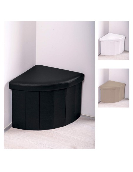 Simili-cuir storage Ottoman angle solide CORNER