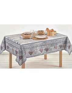Nappe en coton carré et impression numérique rectangulaire CUORI APPESI