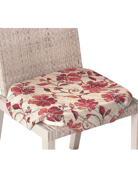 Cuscino per sedia sfoderabile con alette jacquard ANAIS