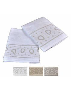 Amore cuori paire de serviettes de ratine 2