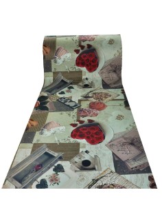 Rose patchwork impression numérique de coupe tapis de cuisine