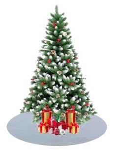 Tapis blanc rond d’arbre de Noël