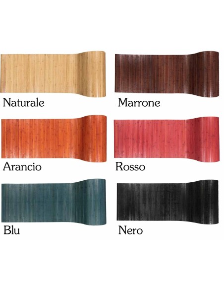 Tappeto bamboo cucina tinta unita antiscivolo, a metraggio