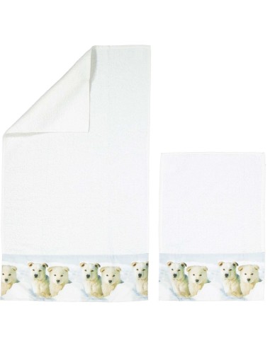 Asciugamani in spugna con balza digitale NATURAL LIFE