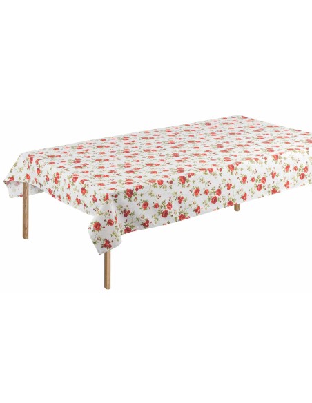 Tovaglia quadrata e rettangolare cotone stampato ROSE ROSSE