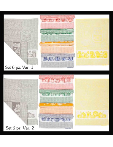 Set 6 toallas CAMILLA en esponja de algodón