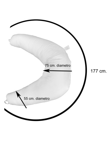 Coussin HUG XXL en Demi-Lune pour la grossesse, l’allaitement maternel et les nouveau-nés