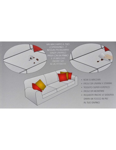 Antimacchia 2-Sitzer-Sofa Cover von 140 bis 180 cm.