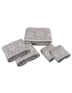 Amore cuori Set de 5 pièces. Serviettes éponge