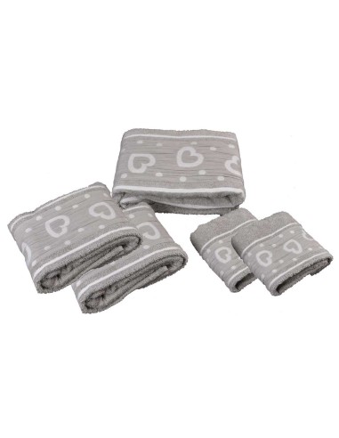 Amore cuori Set de 5 pièces. Serviettes éponge