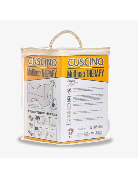 Cuscino Multiuso Therapy VISCOLATTICE Memory, con Dispositivo Medico x Gambe/Ginocchia x Dormire Ortopedico