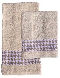 Pied de poule paire de serviettes
