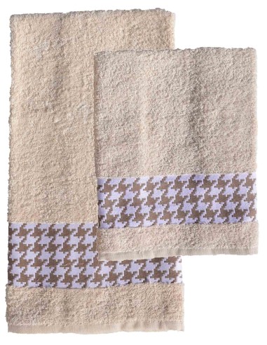 Pied de poule paire de serviettes