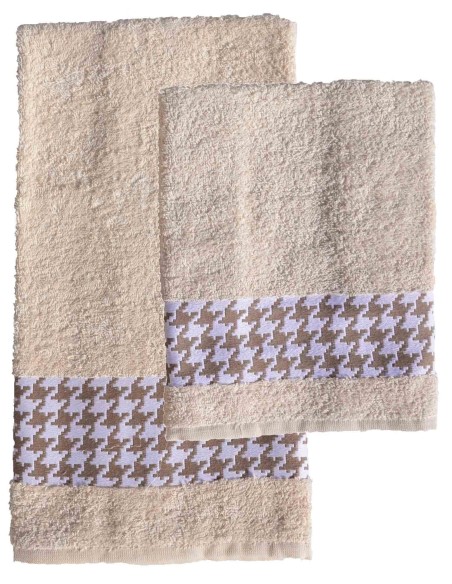 Pied de poule paire de serviettes