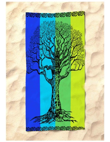 Toalla de playa jacquard LIFE TREE 90x160 cm.