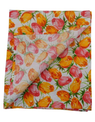 Quadratische und rechteckige Baumwolle bedruckte Tischdecke TULIPANI