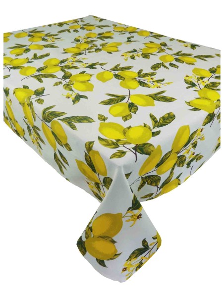 Quadratische und rechteckige Baumwolle Limone Tischdecke