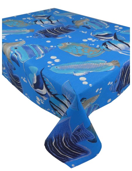 Quadratische und rechteckige Tischdecke Baumwolle FISCHE