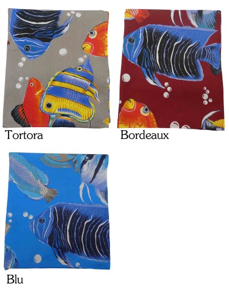 Quadratische und rechteckige Tischdecke Baumwolle FISCHE