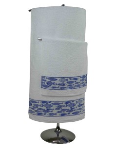 Paire de serviettes et serviette de bain en éponge de coton PESCIOLINI