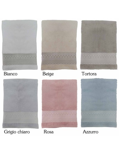 Paire de serviettes et serviette de bain en éponge de coton GRAFFITI