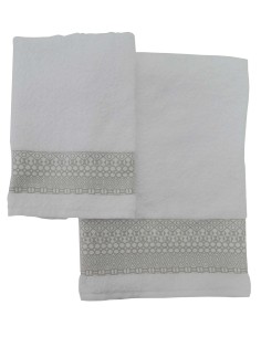 Paire de serviettes et serviette de bain en éponge de coton GRAFFITI 2