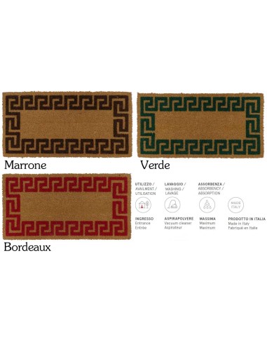 Paillasson antidérapant dans la noix de coco naturelle IMPERATORE GRECA