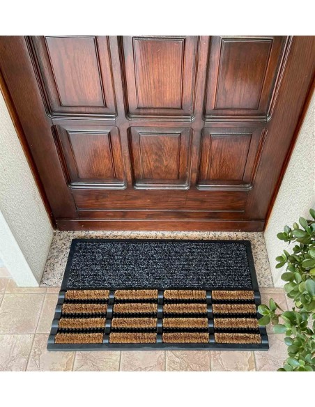 Doormat step dryer maison d’entrée noix de coco et caoutchouc DUET