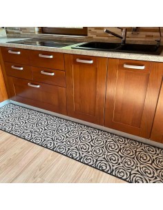 Rose bianche 3D Zebrato 3D tapis de cuisine largeur 50 cm. 2