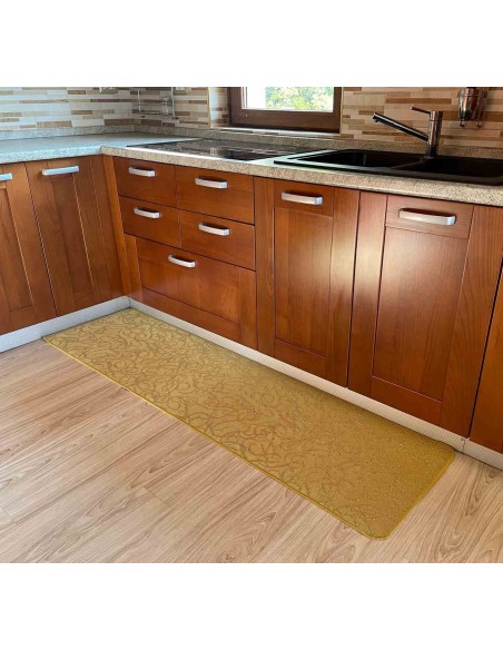 Tappeto passatoia cucina antiscivolo largo 50 cm. LUCE ORO