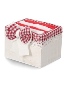 Badezimmer Lavette mit Holzkorb Set 4 Stk. MARGY