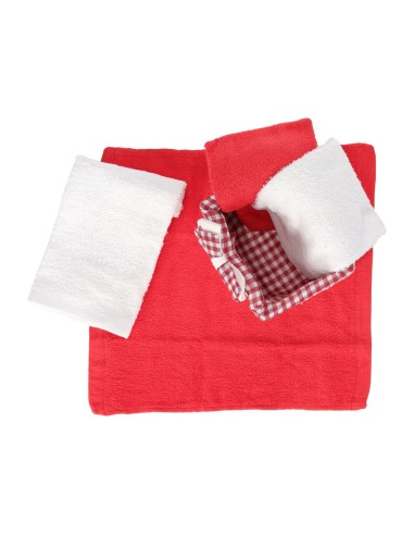 Badezimmer Lavette mit Holzkorb Set 4 Stk. MARGY