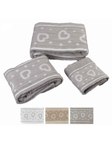 Amore cuori set 3 pz. bagno in spugna