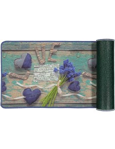 Tappeto cucina multiuso passatoia antiscivolo largo 50 cm. PATCHWORK CUORE