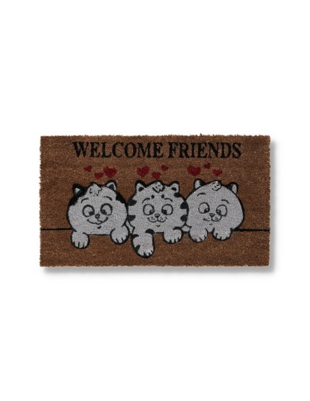 Paillasson rectangulaire en noix de coco cm. 40X70 CHAT JOYEUX