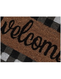Paillasson rectangulaire en noix de coco cm. 40X70 ALLEGRO TARTAN GRIS 2